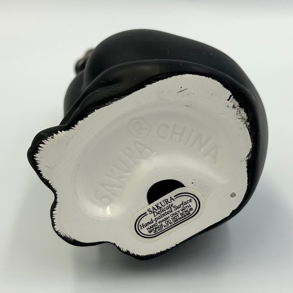 Halloween Black Cat Taper Candle Holder Pumpkin Hollow Oneida Ceramic - Picture 6 of 7